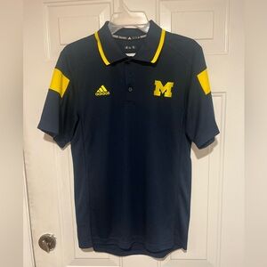 Michigan Wolverines Adidas Climalite Polo Shirt Mens Size Small